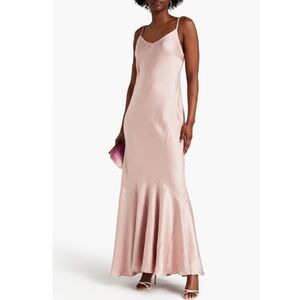 Ghost London Hollywood Bella Satin Crepe Maxi Slip Dress In Pink Size S
